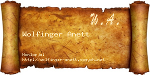 Wolfinger Anett névjegykártya
